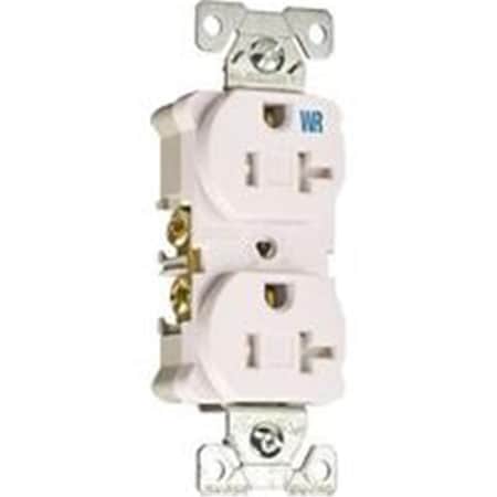 Eaton Wiring Devices Straight Blade Receptacle, 20 A, 125V AC, 2 Pole 366179